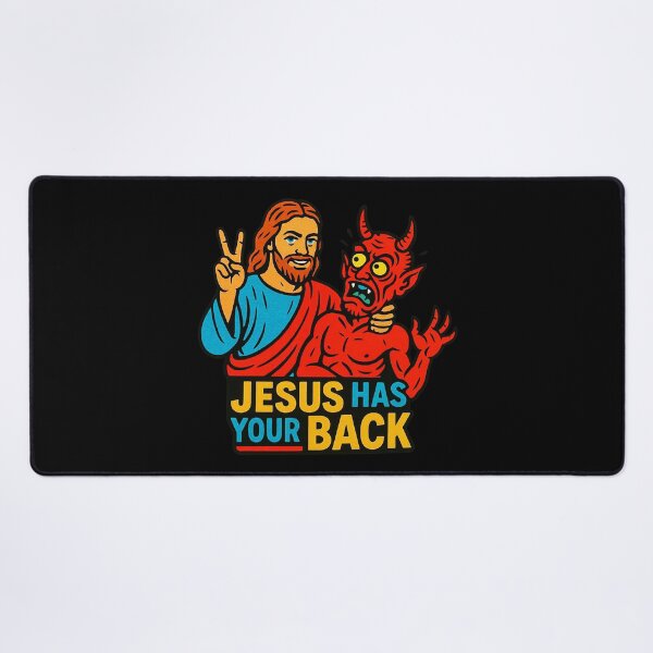 Item preview, Jesus Has Your Back meme Jesus Christ Bible Quote designed and sold by plushism.