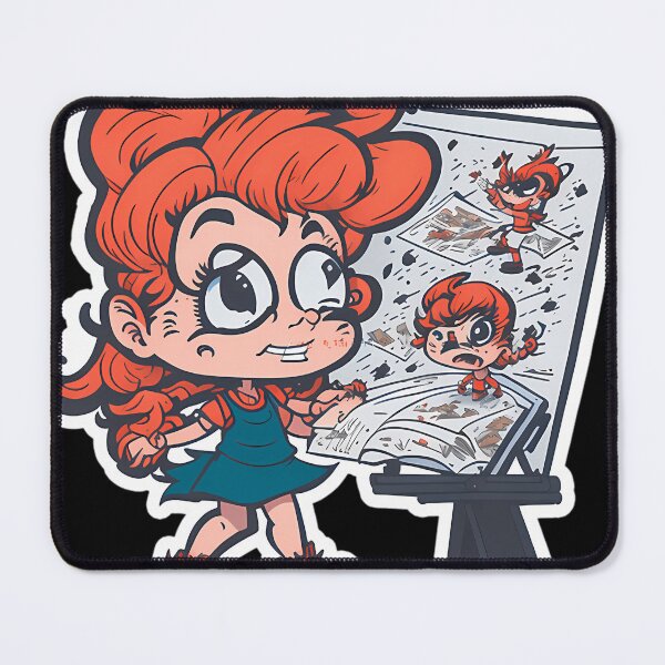 Item preview, Crazy Cartoonist Girl Abnormal Cartoon designed and sold by BlossomsAdama.