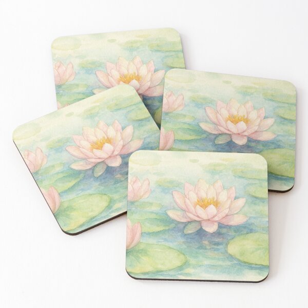 Item preview, Floating Lotus Flowers – Japanese Watercolor Art designed and sold by ワフパズル.