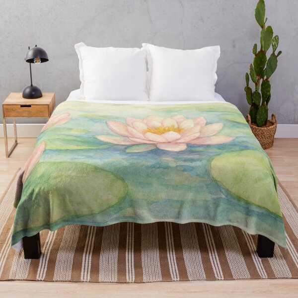 Item preview, Floating Lotus Flowers – Japanese Watercolor Art designed and sold by ワフパズル.