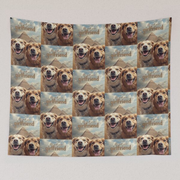 Item preview, Funny Dogs Selfie at the Pyramids – Me and My Girlfriend designed and sold by PixelVibe782.