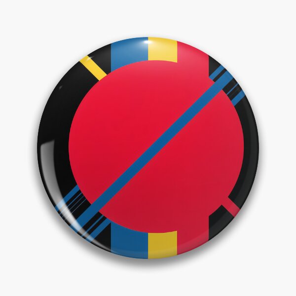 Item preview, Red Circle with Blue and Yellow Bars designed and sold by Moisky Art.