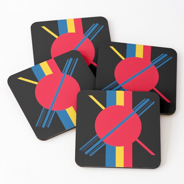 Item preview, Red Circle with Blue and Yellow Bars designed and sold by Moisky Art.
