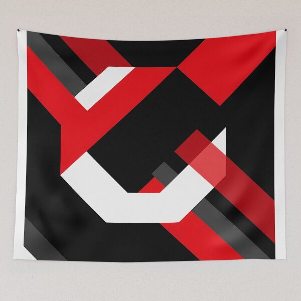 Item preview, Red and White Hexagon Geometry designed and sold by Moisky Art.