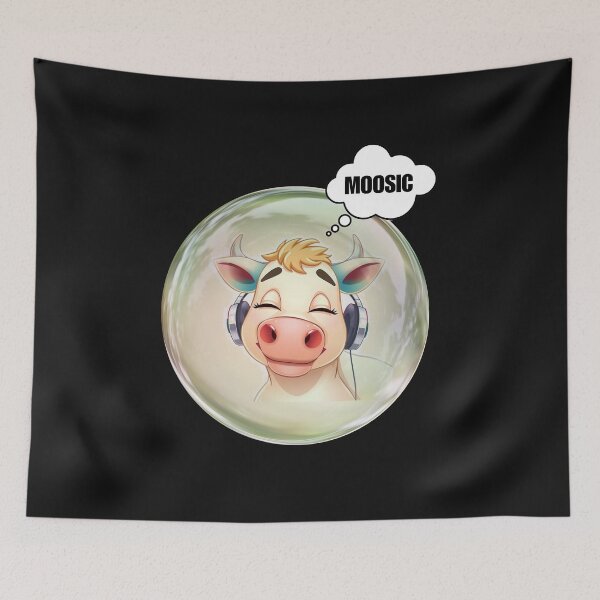 Item preview, A COW WITH HEADPHONES designed and sold by BandM Jos-Wilias.