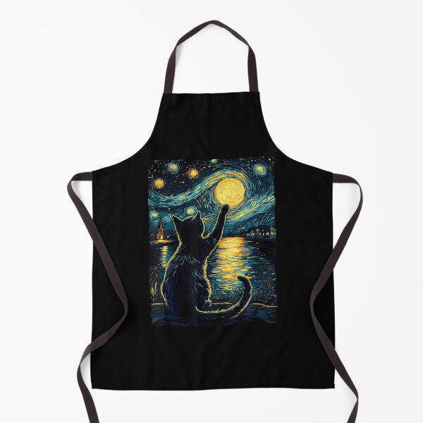 Item preview, Black Cats Lover Starry Night Vincent Van Gogh designed and sold by charlettebren.