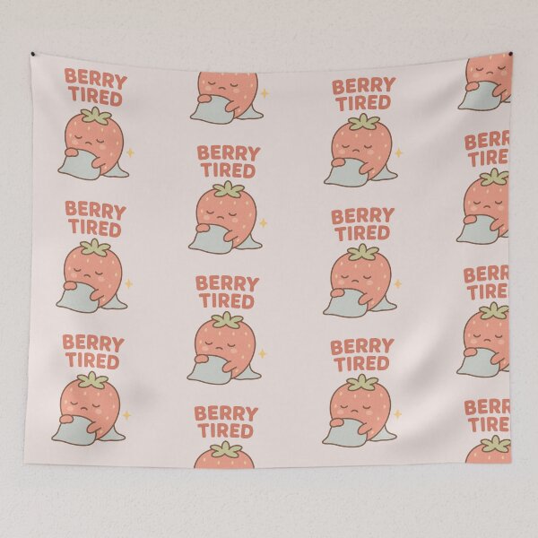 Item preview, Berry Tired – Sleepy Strawberry with Blanket designed and sold by wwshd.