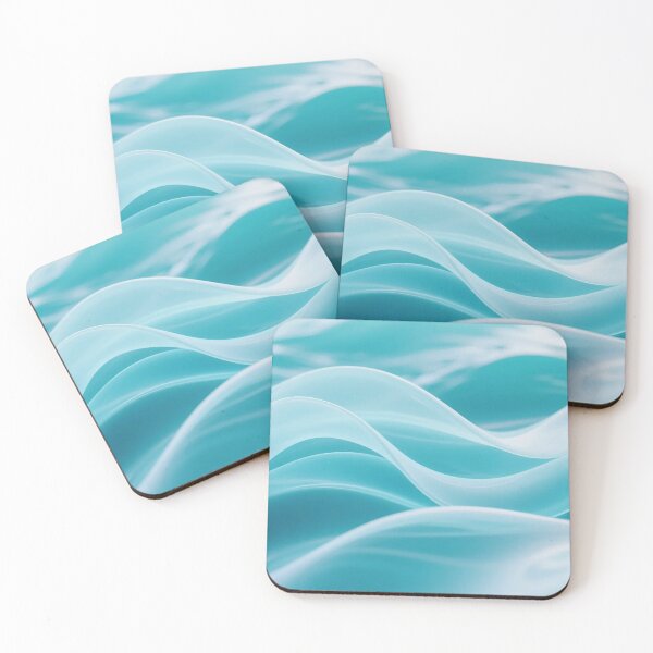 Item preview, Soft aqua abstract ribbon waves blending with calm ocean surface creating fresh, serene, and dreamy water design designed and sold by Mimoshi ⭐⭐⭐⭐⭐.