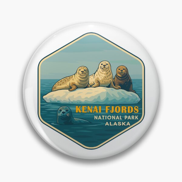 Item preview, Kenai Fjords National Park Retro Glacier Ocean Sticker designed and sold by Ismeal Von.