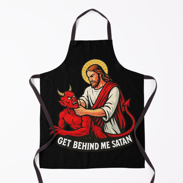 Item preview, Get Behind Me Satan meme Jesus Christ Bible Quote designed and sold by plushism.