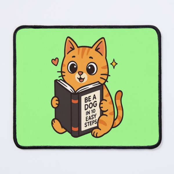 Item preview, Adorable Cat Reading "Be a Dog in 10 Easy Steps" Funny Sticker designed and sold by My-Hoodies.