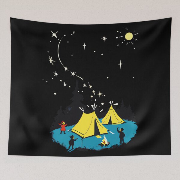 Item preview, A campfire beneath a starry night sky designed and sold by PaulTSchafer.