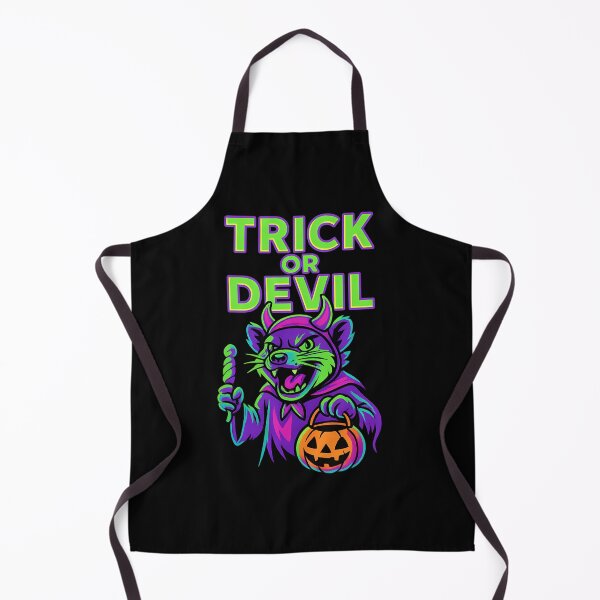 Item preview, Trick or Devil Neon Halloween Cat designed and sold by NatureStyle555.