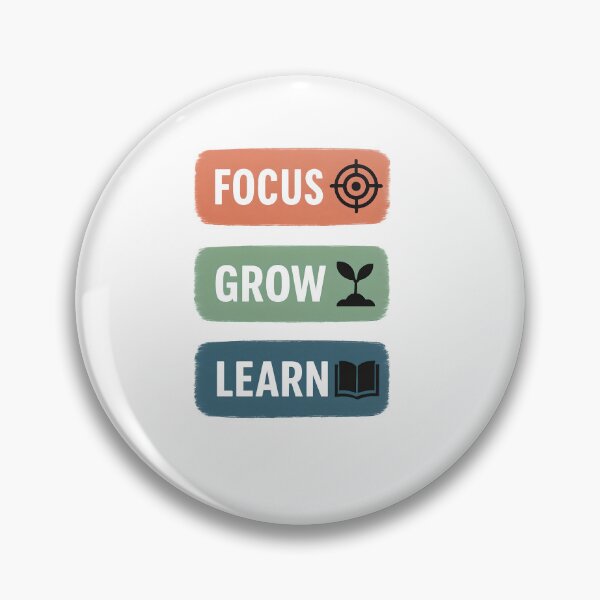 Item preview, Focus. Grow. Learn. – Motivational Minimalist Design designed and sold by GoxyVision.
