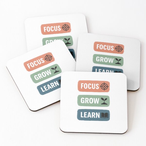 Item preview, Focus. Grow. Learn. – Motivational Minimalist Design designed and sold by GoxyVision.