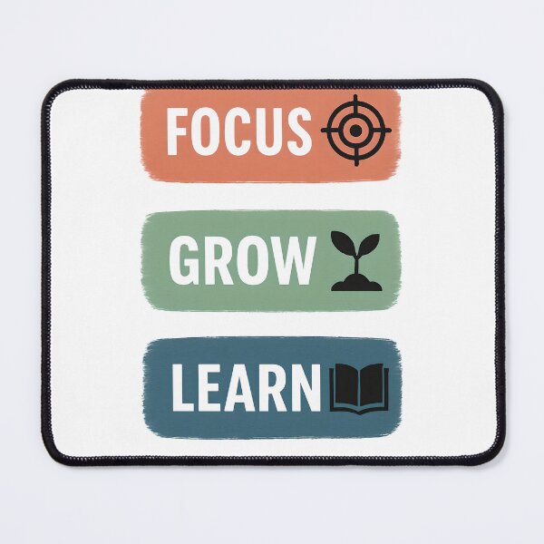 Item preview, Focus. Grow. Learn. – Motivational Minimalist Design designed and sold by GoxyVision.