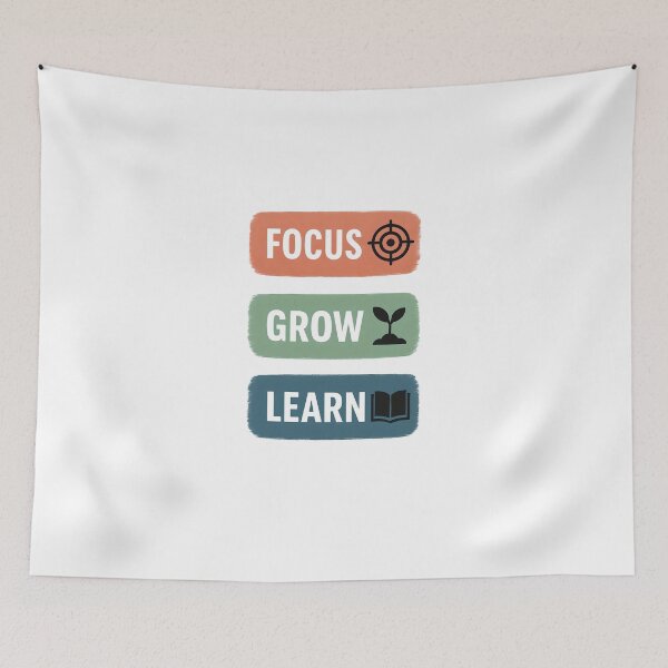 Item preview, Focus. Grow. Learn. – Motivational Minimalist Design designed and sold by GoxyVision.