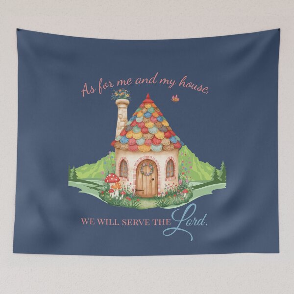 Item preview, As For Me and My House Bible Verse – Joshua 24:15 Christian Cottagecore Farmhouse Wall Art designed and sold by AmenAlways.