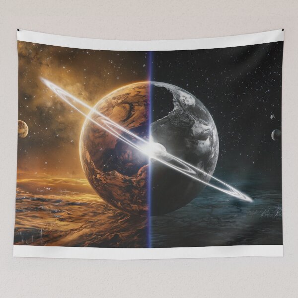 Item preview, Cosmic Planet Ring Wall Art – Futuristic Galaxy Canvas Print designed and sold by jazzyfunky.