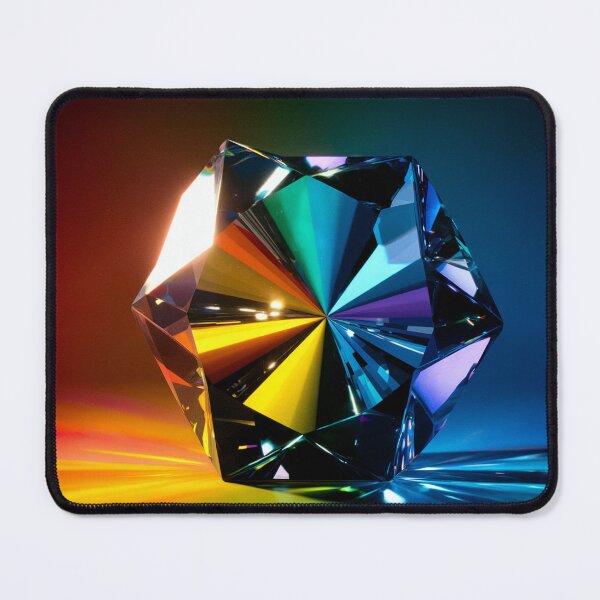 Item preview, Rainbow Crystal Abstract Wall Art – Vibrant Prism Canvas Print designed and sold by jazzyfunky.
