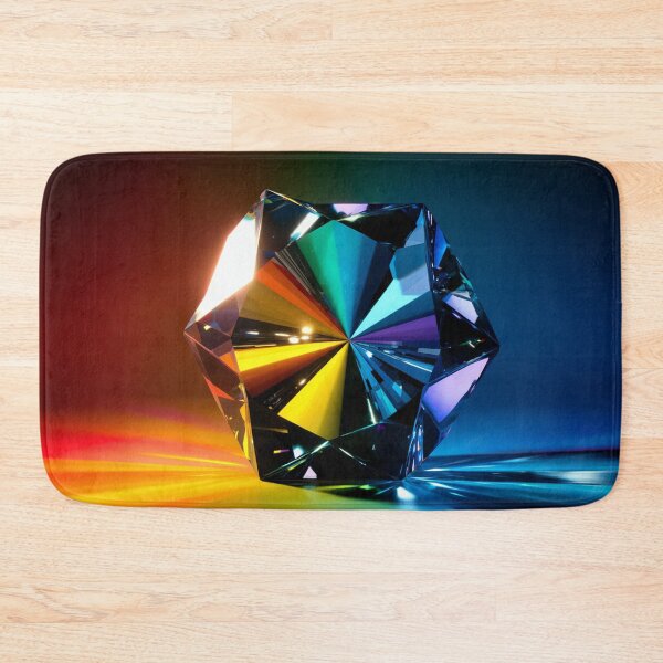 Item preview, Rainbow Crystal Abstract Wall Art – Vibrant Prism Canvas Print designed and sold by jazzyfunky.