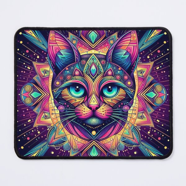 Item preview, Colorful geometric decorative mystic cat designed and sold by Dogandesighn.