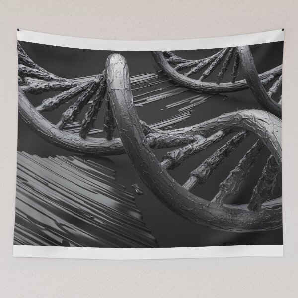 Item preview, Monochrome Molecular Spiral Wall Art – DNA Abstract Canvas Print designed and sold by jazzyfunky.