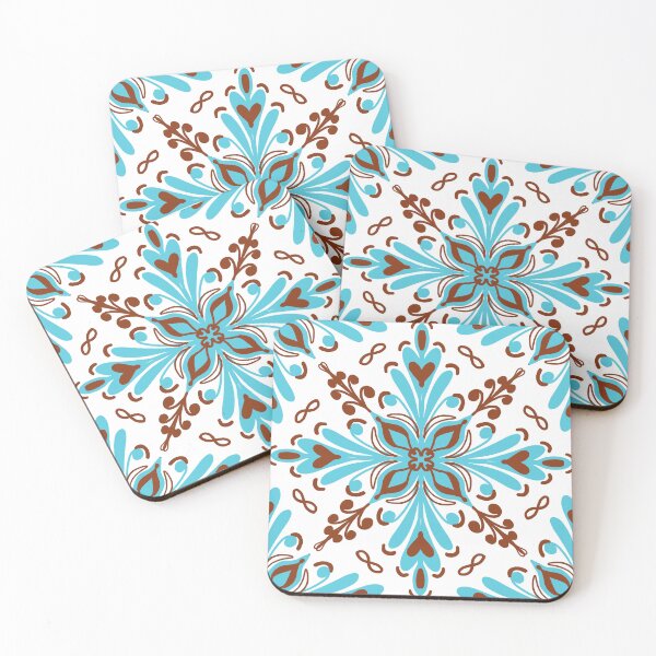 Item preview, Leaves Mandala Pattern – Pale Blue Botanical Symmetry Design designed and sold by Preeyanc.
