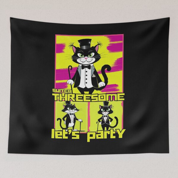 Item preview, a suited threesome of cats designed and sold by aledfychan.