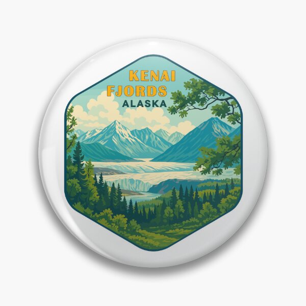 Item preview, Kenai Fjords National Park Retro Glacier Ocean Sticker designed and sold by Ismeal Von.