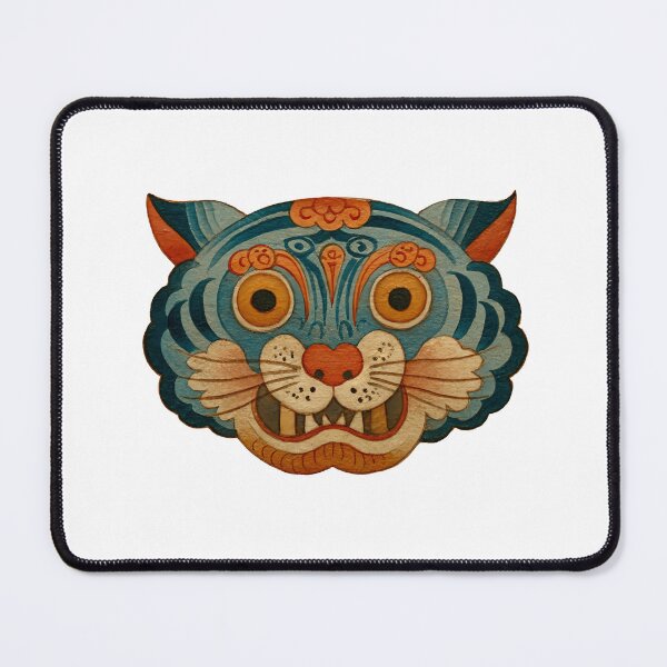Item preview, Smiling Tiger Guardian Inspired By Traditional Korean Folk Art 3 designed and sold by FlaskLab.