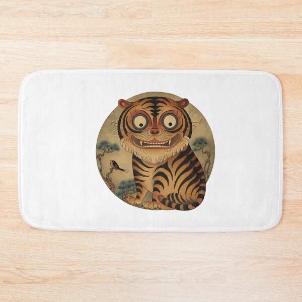 Item preview, Smiling Tiger Guardian Inspired By Traditional Korean Folk Art 1 designed and sold by FlaskLab.