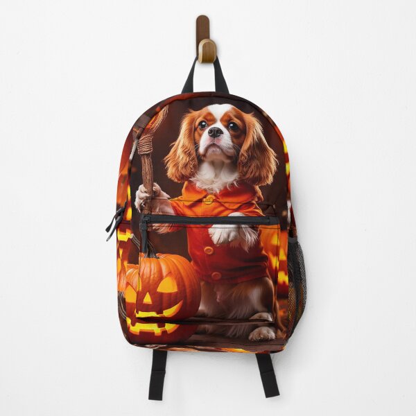 Item preview, Cute Blenheim Cavalier Halloween Pup with Pumpkin Lantern designed and sold by AmetistLight.
