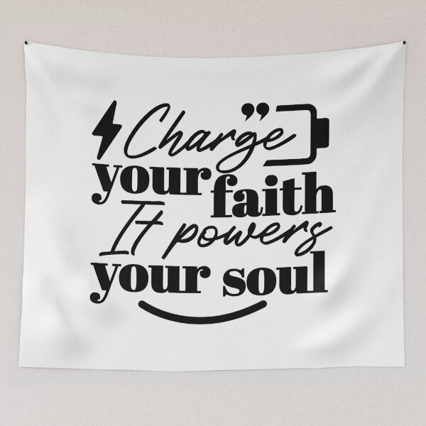 Item preview, Charge Your Faith – Christian Inspirational Quote Typography Design designed and sold by FlinArt.