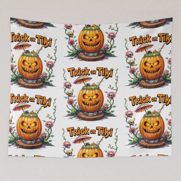 Item preview, Halloween pumpkin 'Trick or Tiki' designed and sold by Nimkaew.
