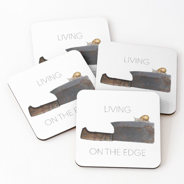 Item preview, living on the edge, motivational poster, snail on cleaver designed and sold by Rude Distractions.