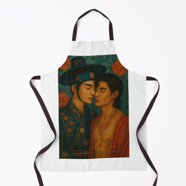 Item preview, Romantic Korean Joseon Couple with Hibiscus Flowers designed and sold by Aryabek.