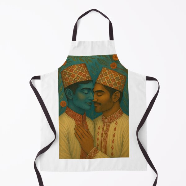 Item preview, Nepalese Couple in Daura Suruwal with Dhaka Topi and Floral Motifs designed and sold by Aryabek.