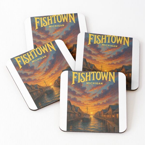 Item preview, Sunset at Fishtown – Leland Harbor in Michigan designed and sold by Aryabek.