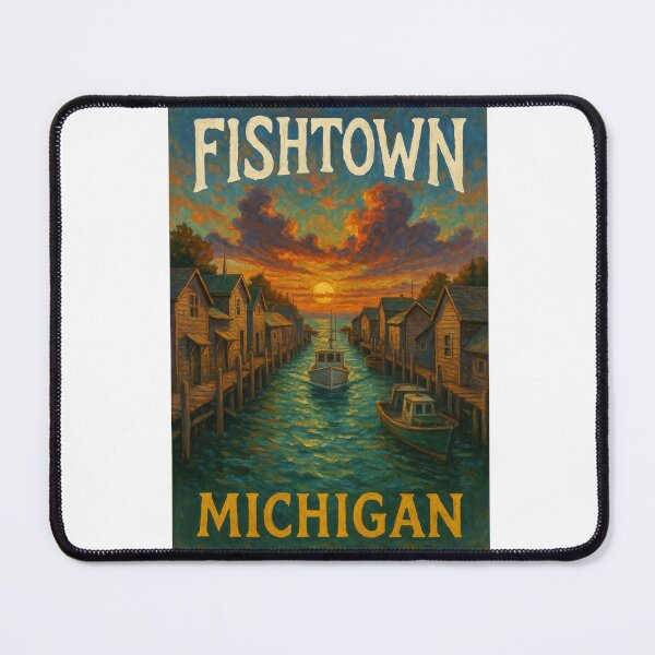 Item preview, Golden Hour in Fishtown – Leland Michigan Harbor Scene designed and sold by Aryabek.
