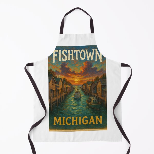 Item preview, Golden Hour in Fishtown – Leland Michigan Harbor Scene designed and sold by Aryabek.