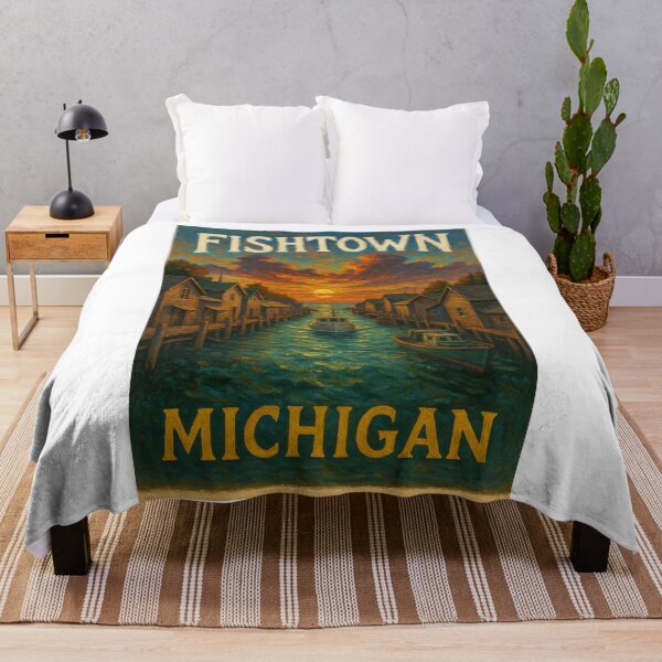 Item preview, Golden Hour in Fishtown – Leland Michigan Harbor Scene designed and sold by Aryabek.