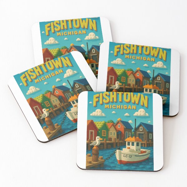 Item preview, Fishtown Michigan in Playful Lego-Inspired Harbor Scene designed and sold by Aryabek.