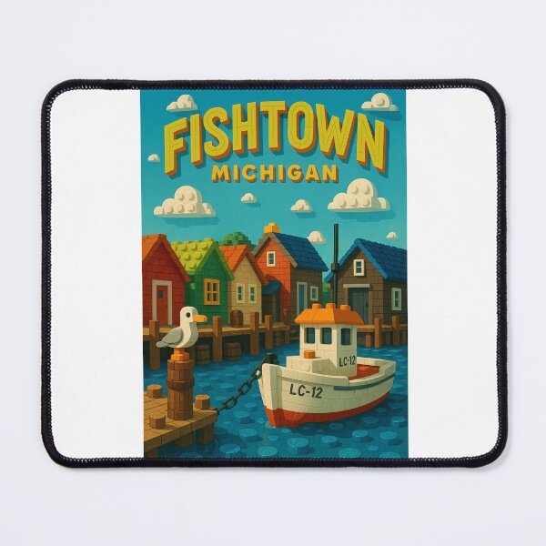 Item preview, Fishtown Michigan in Playful Lego-Inspired Harbor Scene designed and sold by Aryabek.