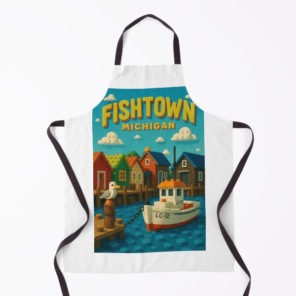 Item preview, Fishtown Michigan in Playful Lego-Inspired Harbor Scene designed and sold by Aryabek.