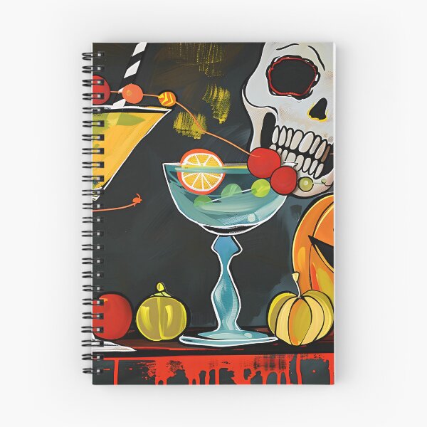 Item preview, Sip Into Halloween Fun with Glamorous Cocktails Jack-o-Lantern and Spooky Skull designed and sold by OlfactoART Studio.