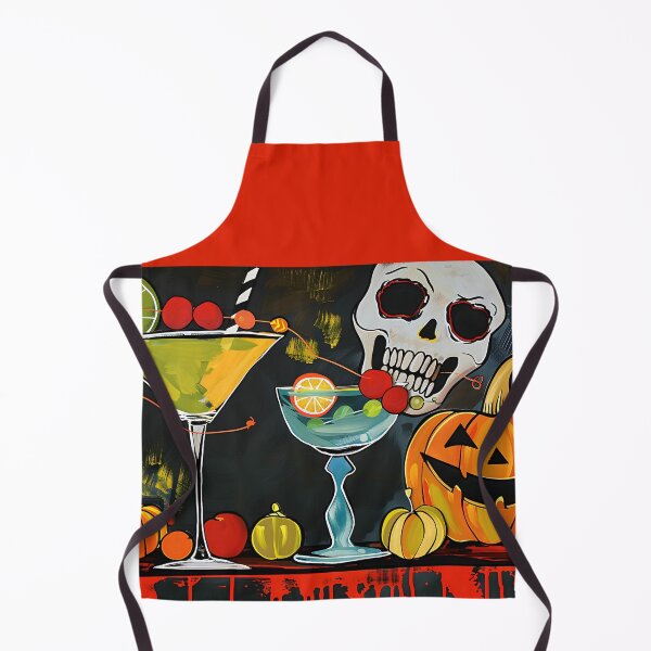 Item preview, Sip Into Halloween Fun with Glamorous Cocktails Jack-o-Lantern and Spooky Skull designed and sold by OlfactoART Studio.