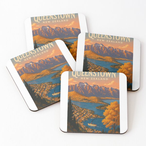 Item preview, Queenstown New Zealand – Autumn Glow Over Lake Wakatipu designed and sold by Aryabek.