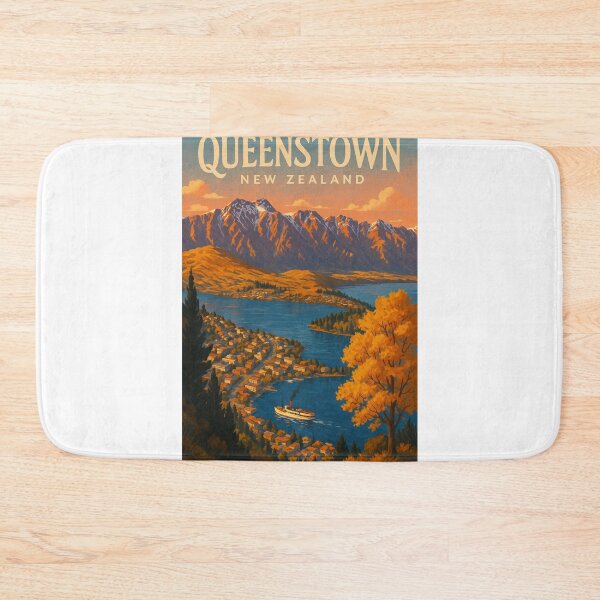 Item preview, Queenstown New Zealand – Autumn Glow Over Lake Wakatipu designed and sold by Aryabek.