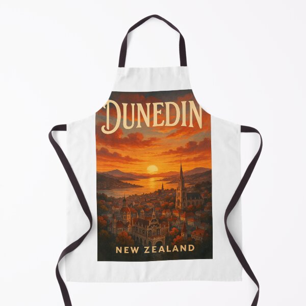 Item preview, Dunedin New Zealand Skyline with Historic Landmarks at Sunset designed and sold by Aryabek.